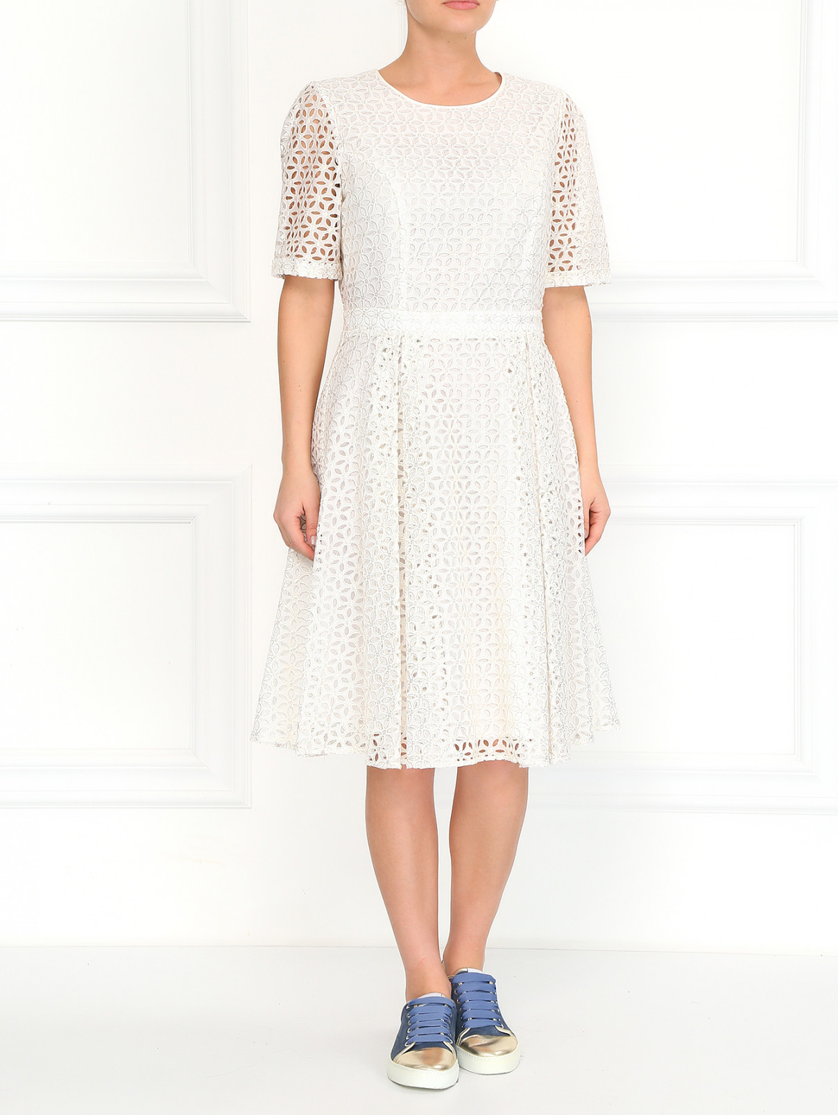 Платье из перфорированного хлопка BOSCO  –  Модель Общий вид  – Цвет:  Белый