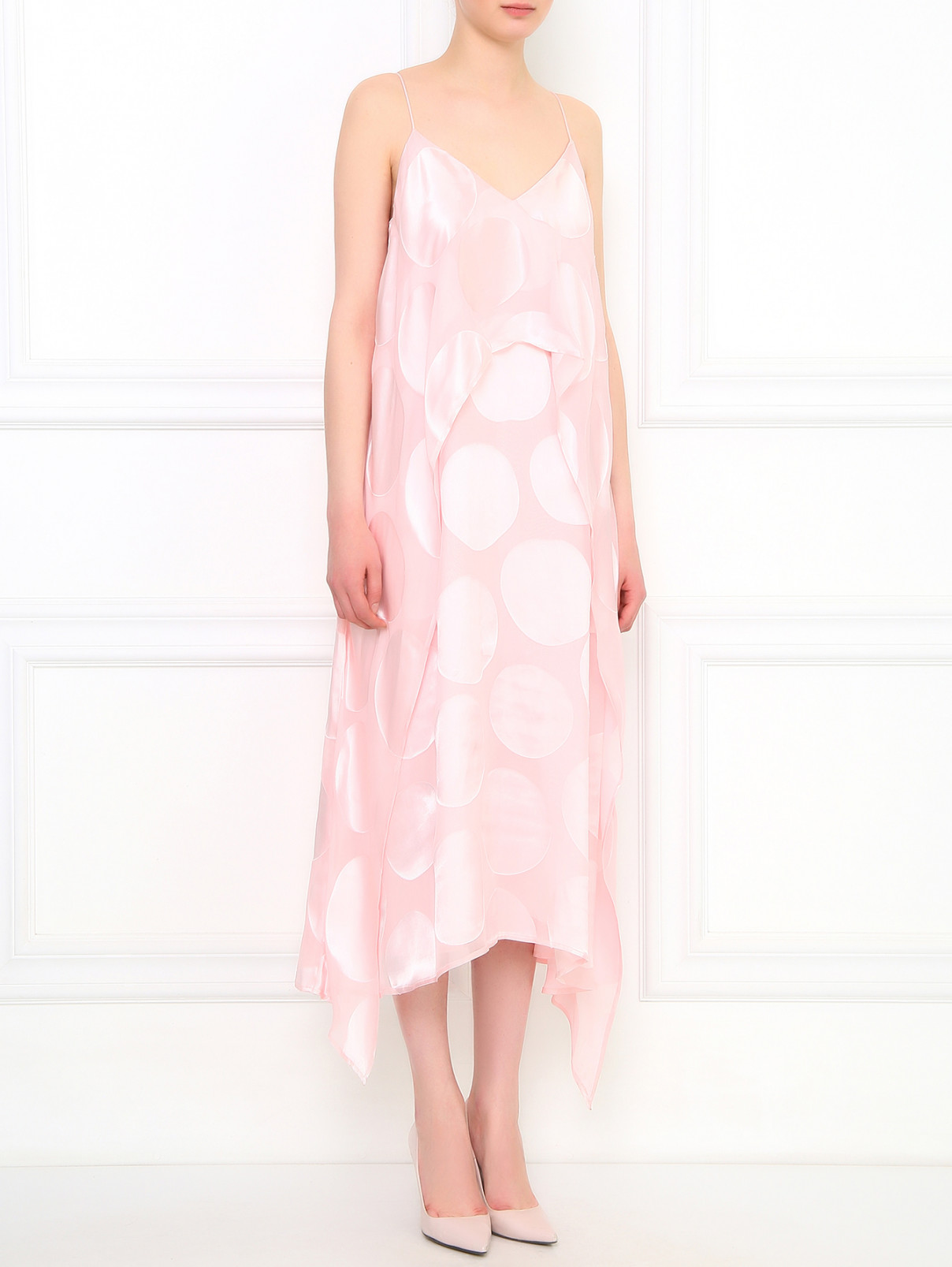Платье-комбинация из смешанного шелка Sportmax  –  Модель Общий вид  – Цвет:  Розовый