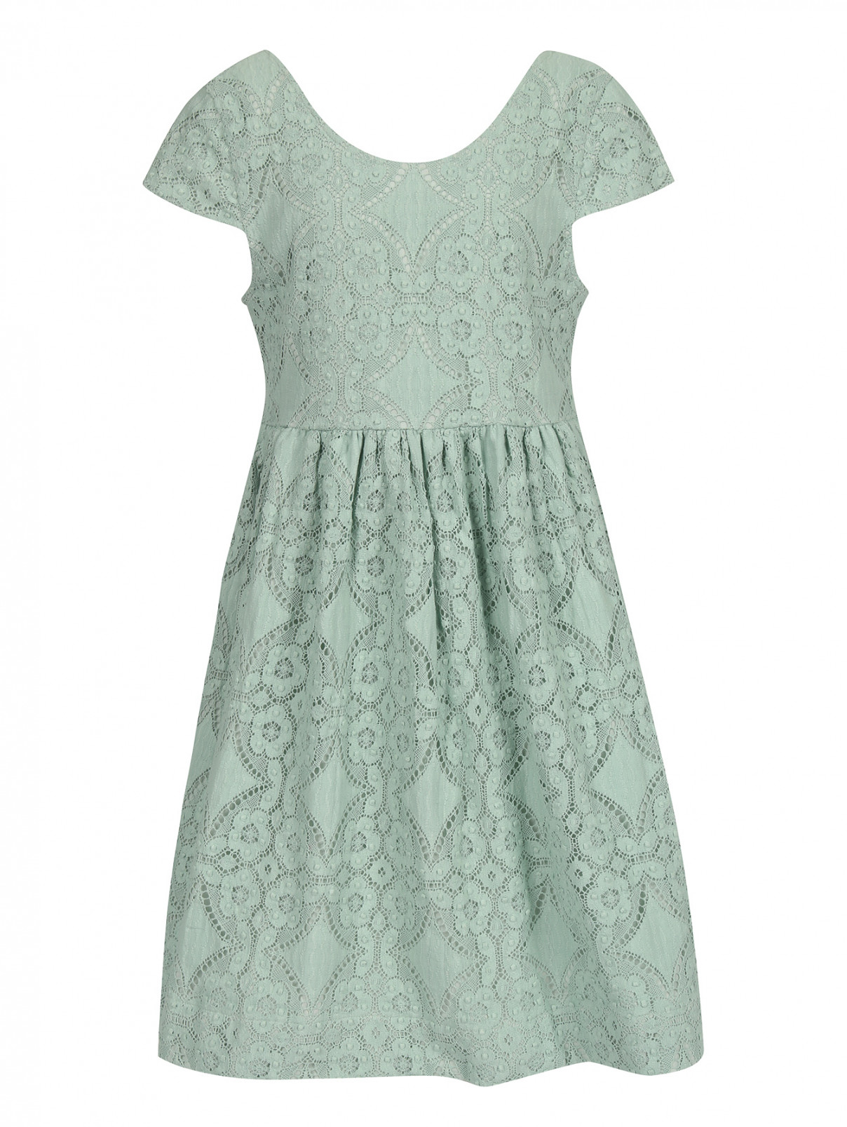 Платье из кружева Burberry  –  Общий вид  – Цвет:  Зеленый