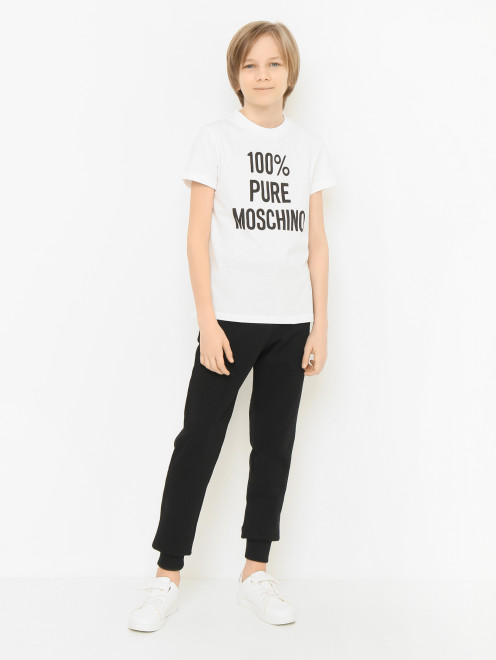 Футболка с контрастным принтом Moschino - МодельОбщийВид