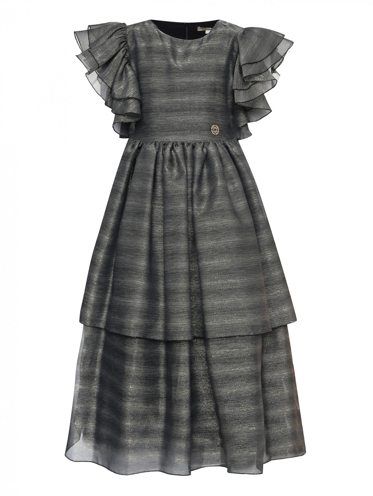 Вечернее платье с рукавом-крылышко Elie Saab  –  Общий вид  – Цвет:  Черный