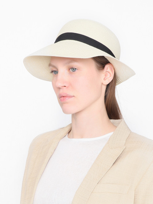 Плетеная шляпа с контрастной отделкой  Max Mara - МодельОбщийВид