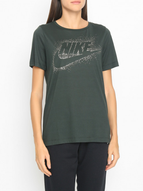 Однотонная футболка с принтом Nike - МодельВерхНиз