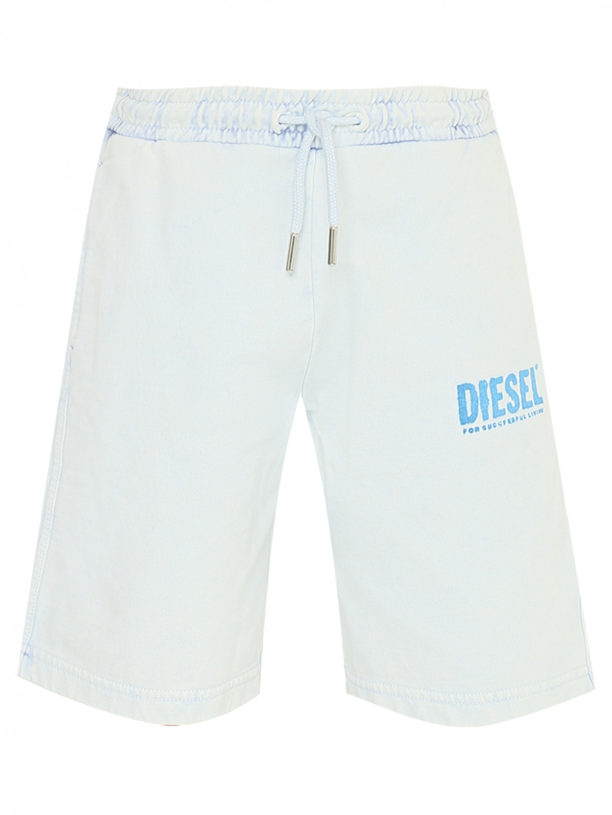 Хлопковые шорты на завязках Diesel  –  Общий вид  – Цвет:  Синий