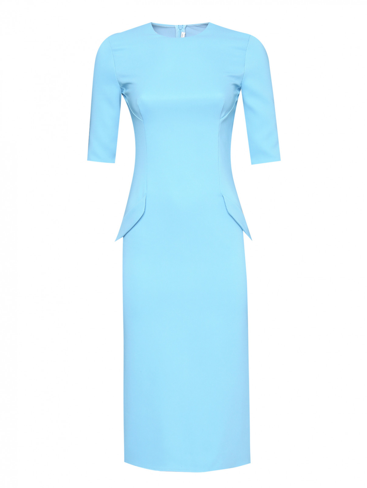 Платье-футляр с короткими рукавами Ermanno Scervino  –  Общий вид  – Цвет:  Синий