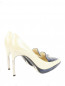 Туфли из лакированной кожи с контрастной вставкой на высоком каблуке Pollini  –  Обтравка2