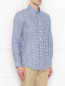 Рубашка из льна с узором Brooks Brothers  –  МодельВерхНиз
