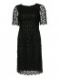 Платье прямого фасона из хлопка с узором из кружева Moschino  –  Общий вид