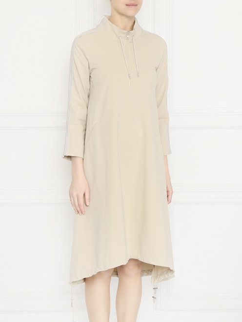 Трикотажное платье из хлопка с карманами Panicale Cashmere - МодельВерхНиз