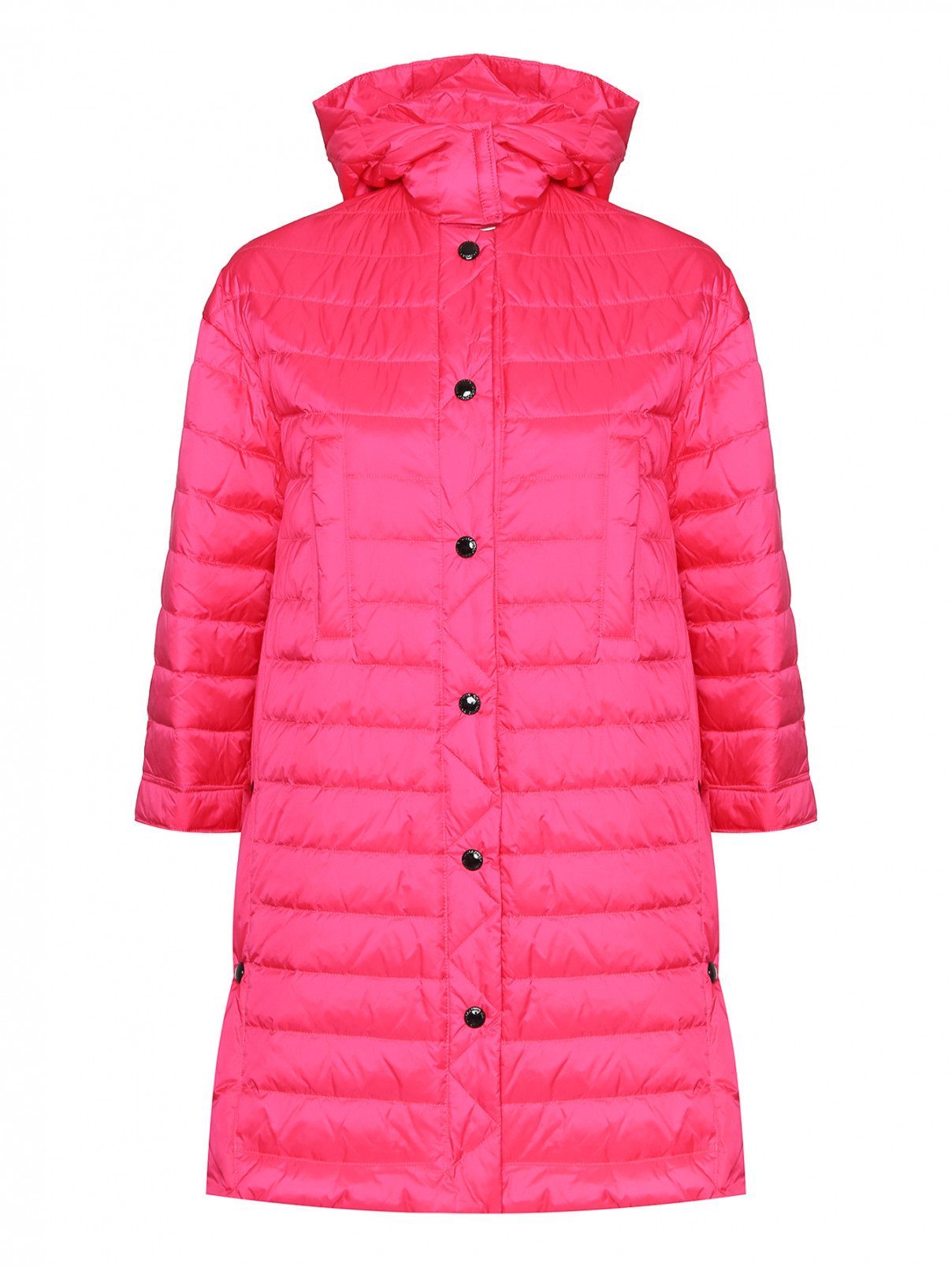 Стеганое пальто с карманами Ermanno Firenze  –  Общий вид  – Цвет:  Фиолетовый