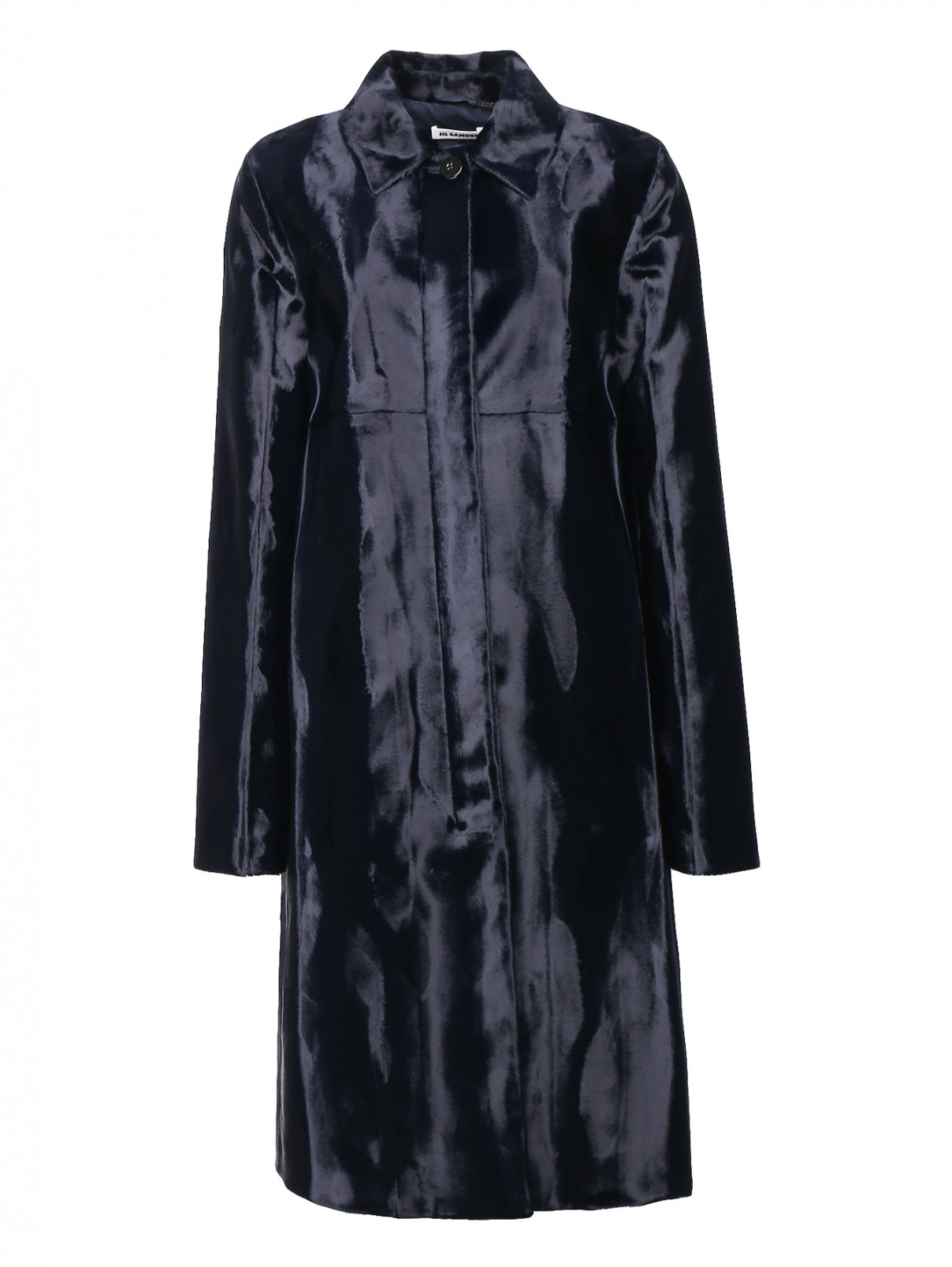 Пальто из смешанного хлопка прямого кроя Jil Sander  –  Общий вид  – Цвет:  Черный