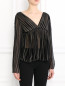 Блуза из шелка с узором "полоска" Alberta Ferretti  –  Модель Верх-Низ