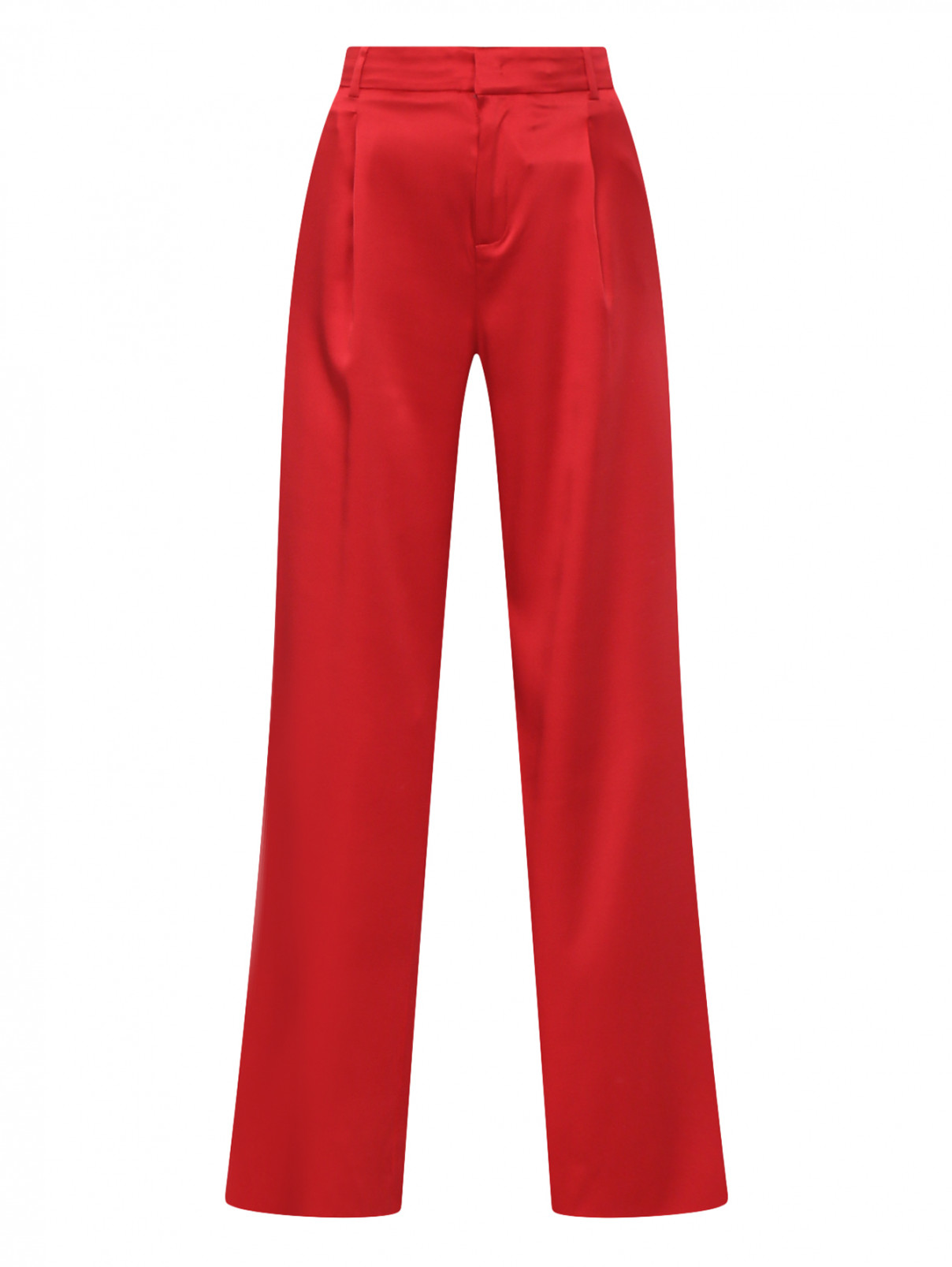 Шелковые брюки свободного кроя Max&Co  –  Общий вид  – Цвет:  Красный
