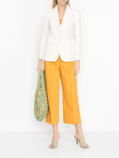 Жакет из хлопка и льна с накладными карманами Weekend Max Mara - МодельОбщийВид