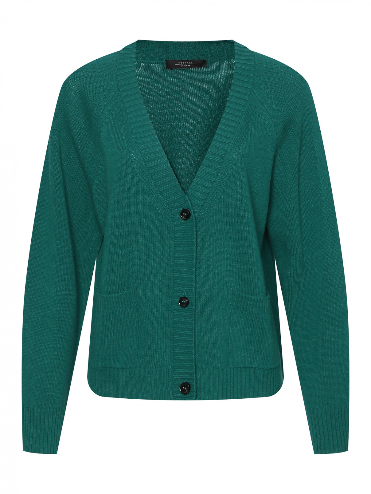 Кардиган из шерсти, вискозы и кашемира Weekend Max Mara  –  Общий вид  – Цвет:  Зеленый