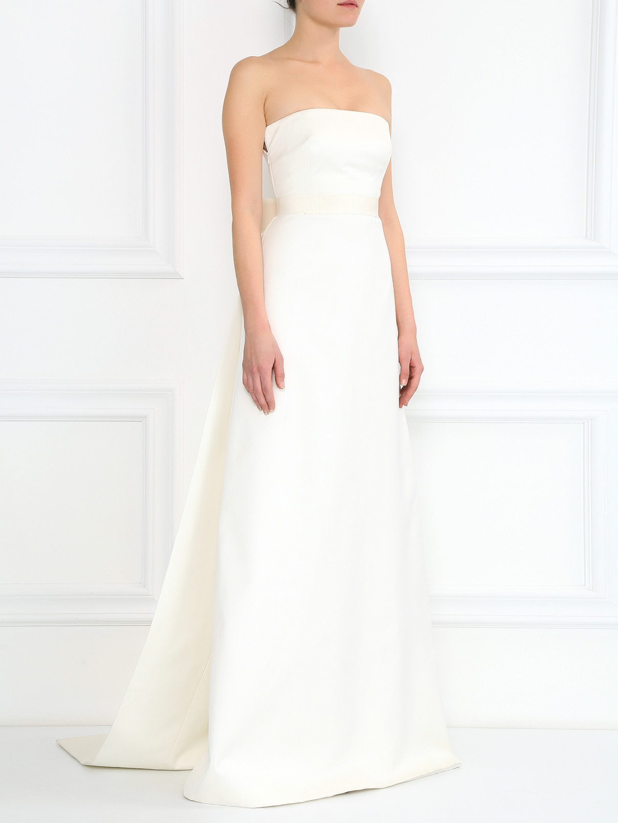 Свадебное платье-макси со съемным шлейфом Max Mara  –  Модель Общий вид  – Цвет:  Белый