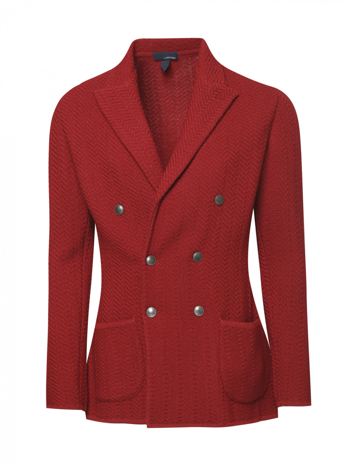 Пиджак двубортный из шерсти LARDINI  –  Общий вид  – Цвет:  Красный
