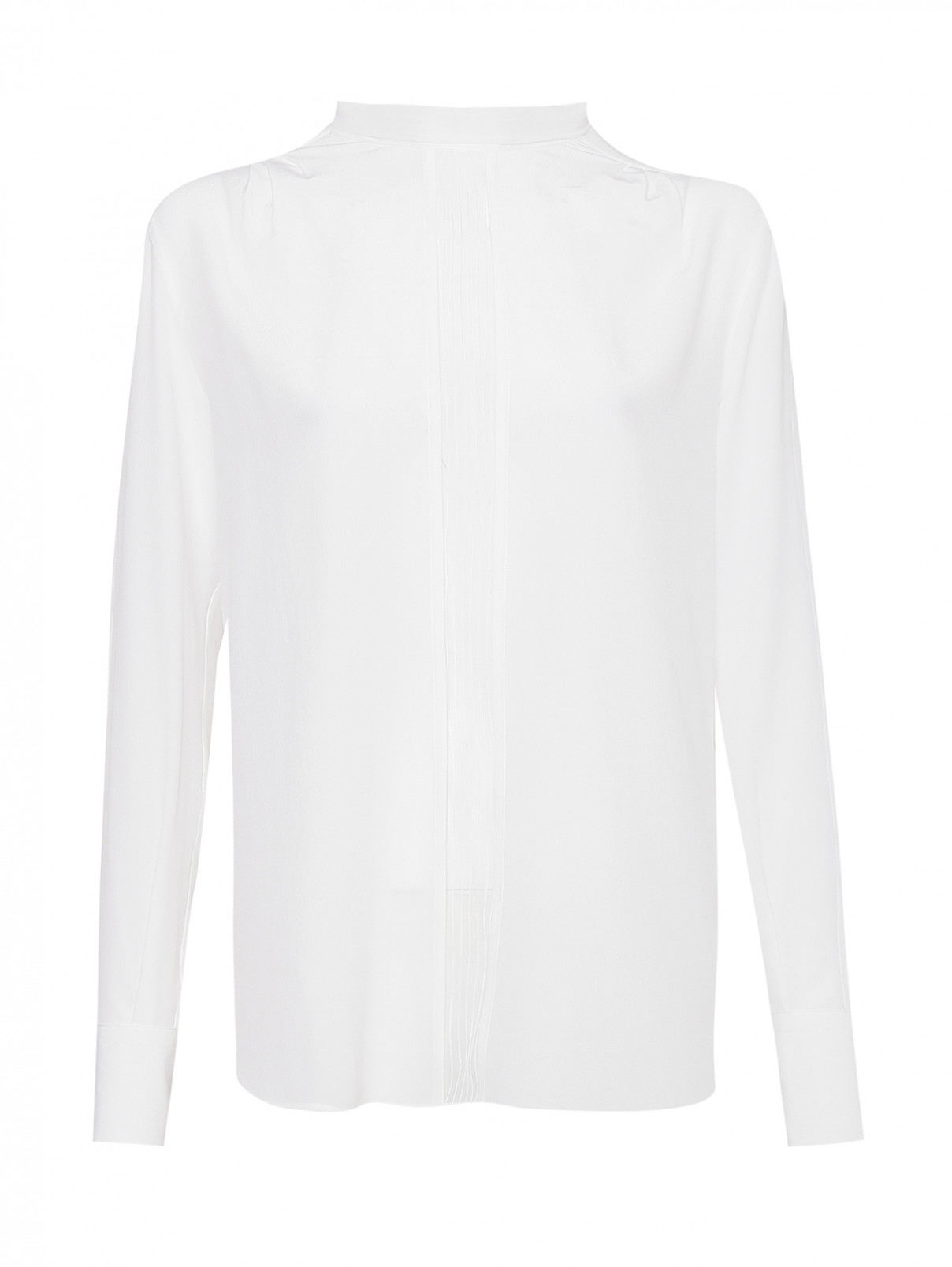 Блузка из шелка однотонная Ermanno Scervino  –  Общий вид  – Цвет:  Белый