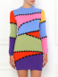Платье из смешанной шерсти с узором Moschino Couture  –  Модель Верх-Низ
