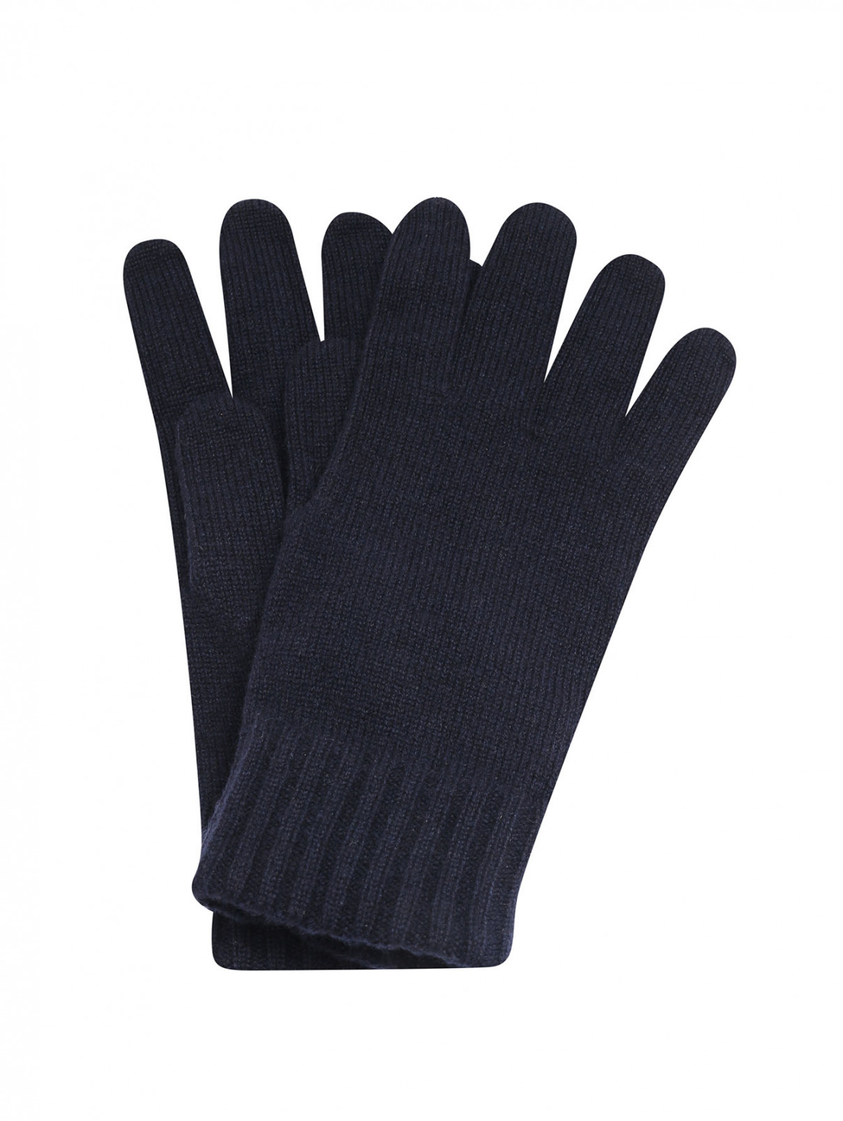 Однотонные перчатки из кашемира Malo  –  Общий вид  – Цвет:  Синий