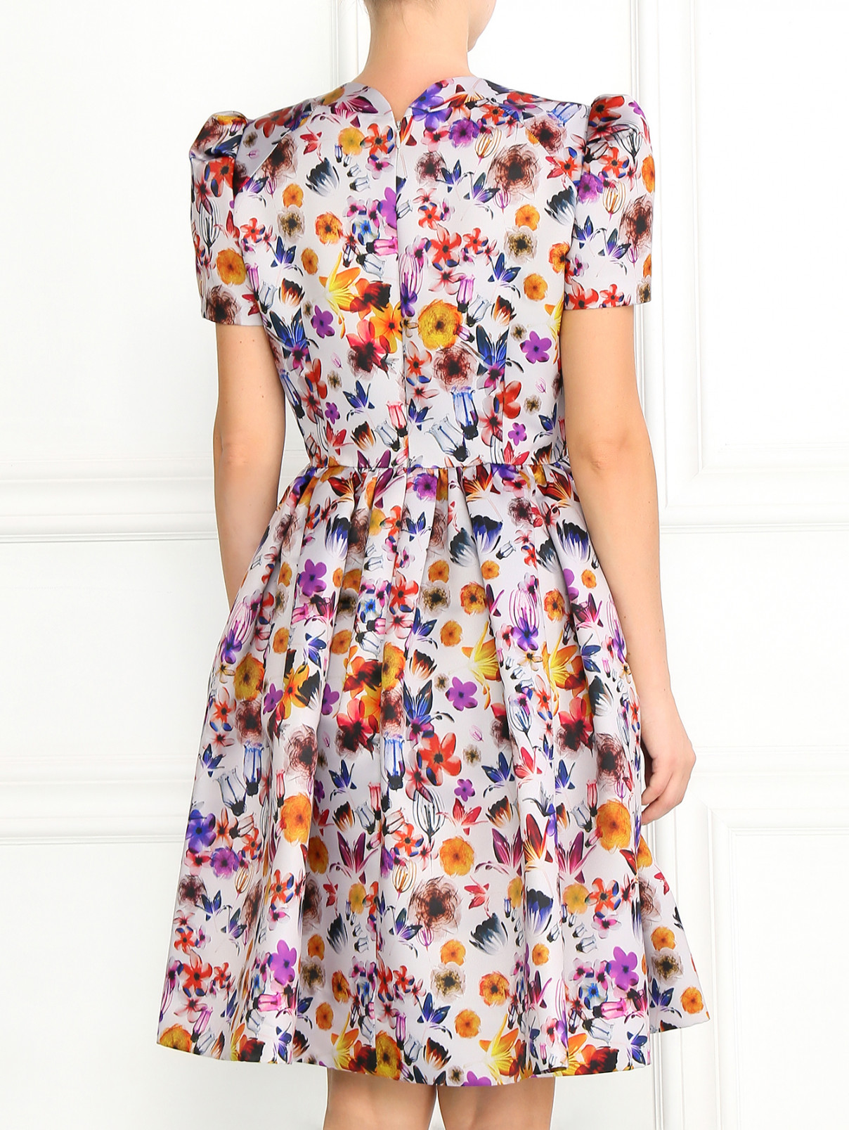 Платье с пышной юбкой и цветочным узором Kira Plastinina  –  Модель Верх-Низ1  – Цвет:  Белый