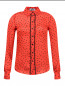 Блуза из шелка с узором и кружевной отделкой Moschino Cheap&Chic  –  Общий вид