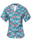 Блуза из хлопка с узором свободного кроя Weekend Max Mara  –  Общий вид