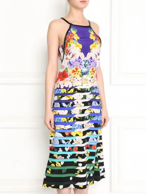 Платье из шелка с цветочным узором - Модель Верх-Низ