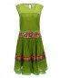 Платье из хлопка и шелка декорированное вышивкой Alberta Ferretti  –  Общий вид