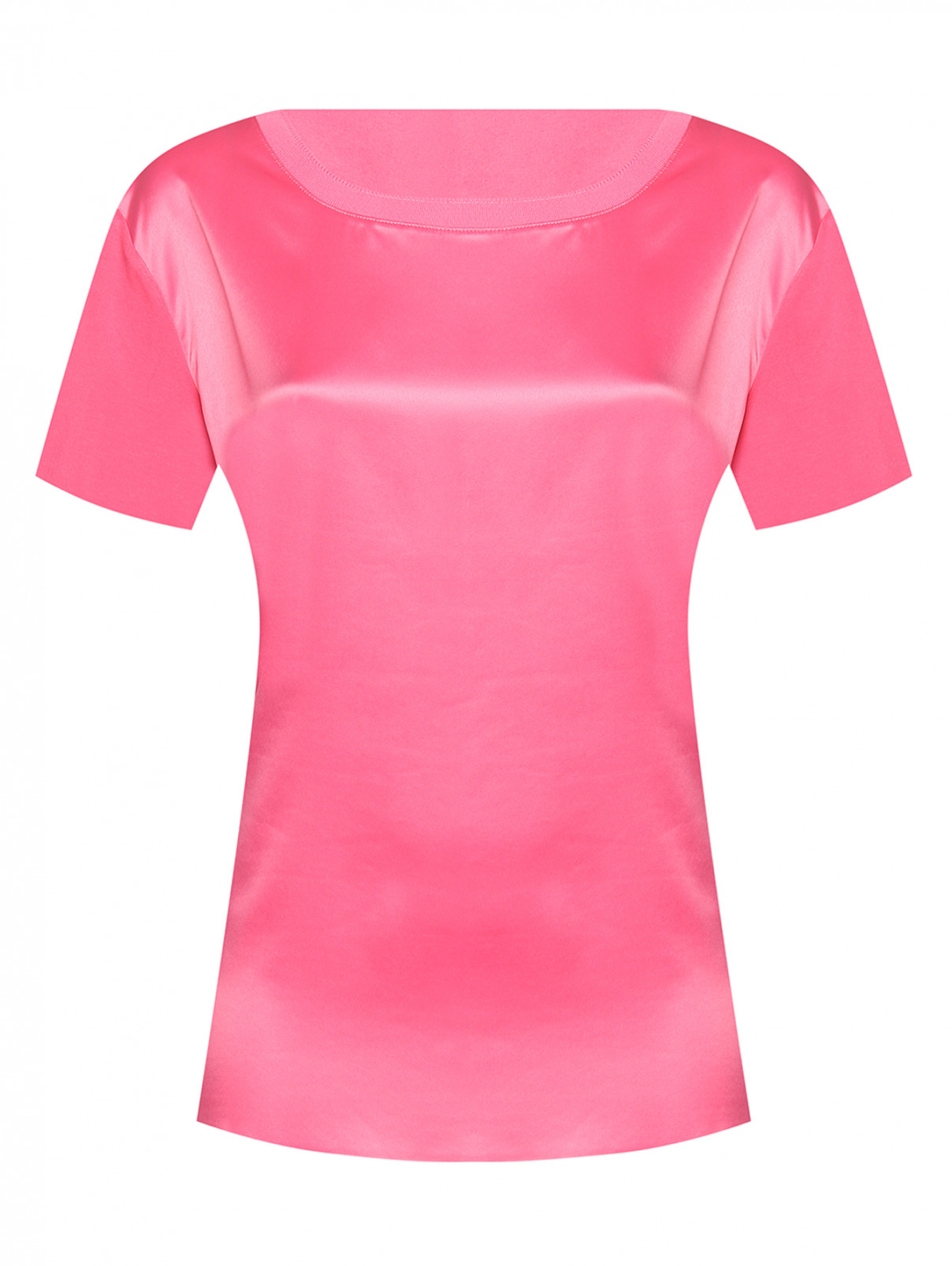 Футболка из смесовой ткани Marina Rinaldi  –  Общий вид  – Цвет:  Розовый