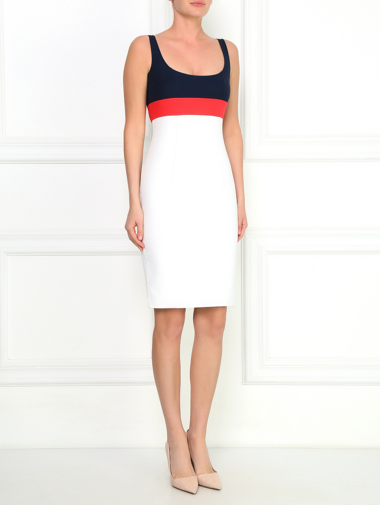 Платье-футляр с контрастными вставками Dsquared2  –  Модель Общий вид  – Цвет:  Мультиколор