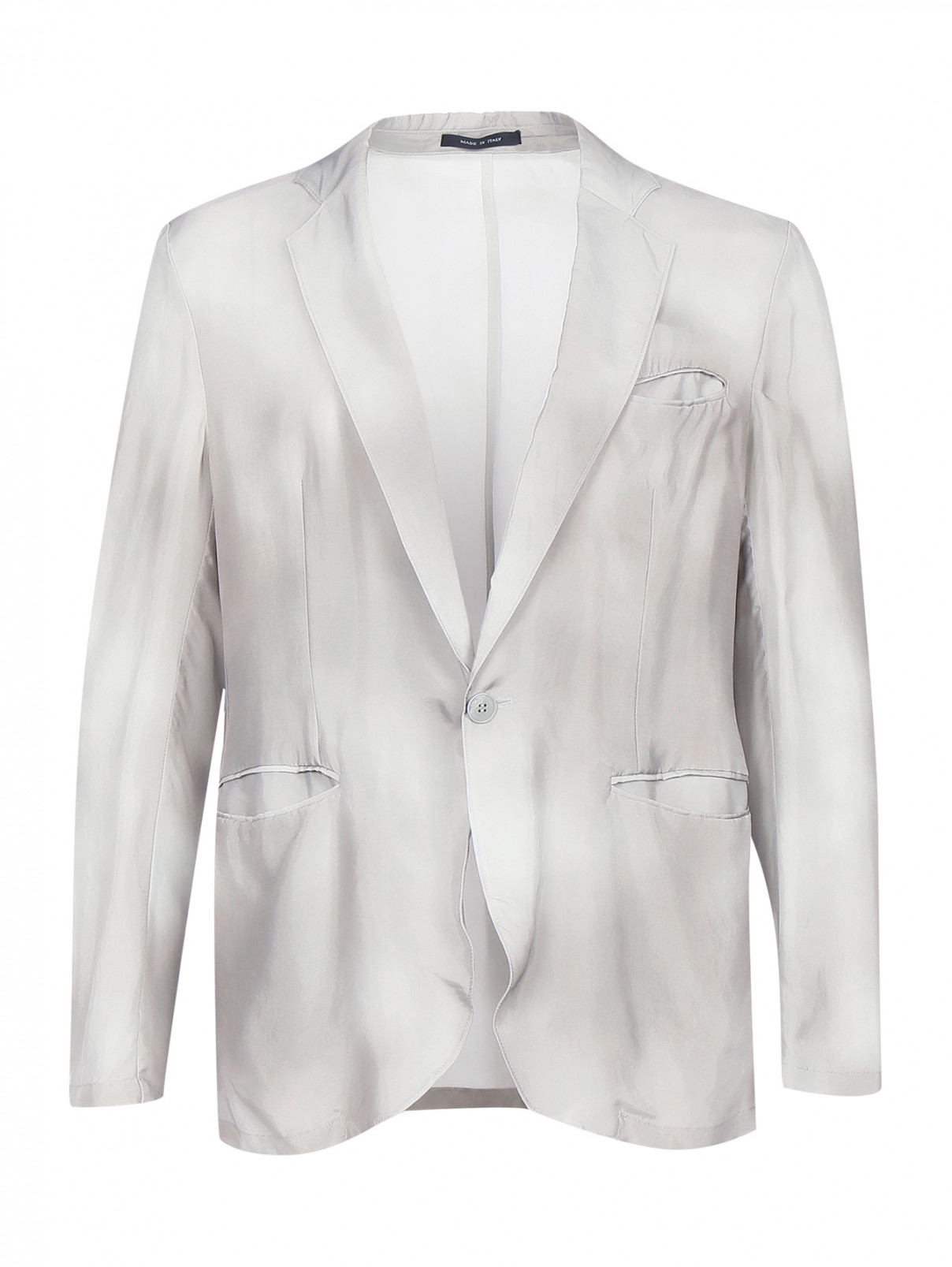 Однобортный пиджак с боковыми карманами Emporio Armani  –  Общий вид  – Цвет:  Серый