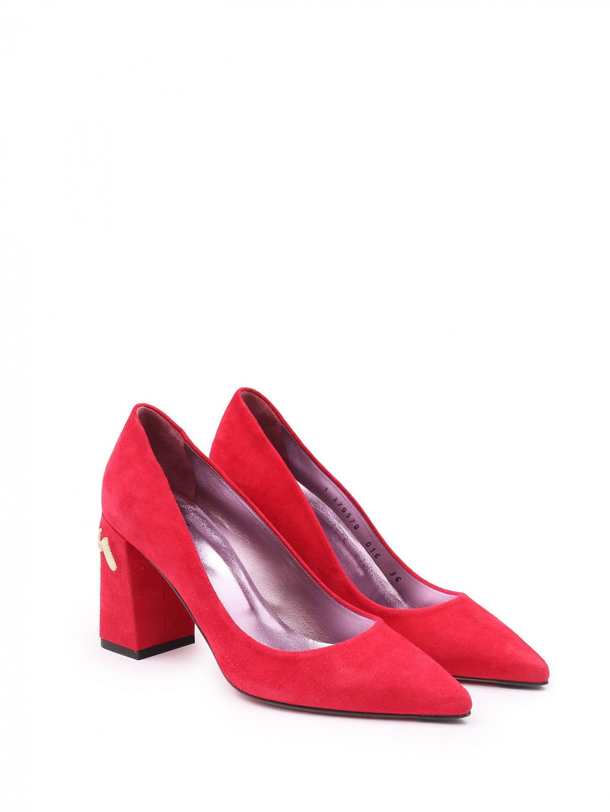Туфли из кожи с вышивкой URSULA MASCARO  –  Общий вид  – Цвет:  Красный