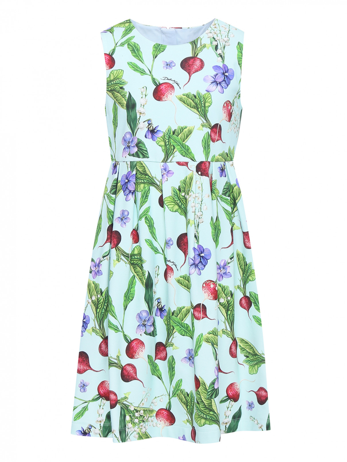 Платье с узором без рукавов Dolce & Gabbana  –  Общий вид  – Цвет:  Узор