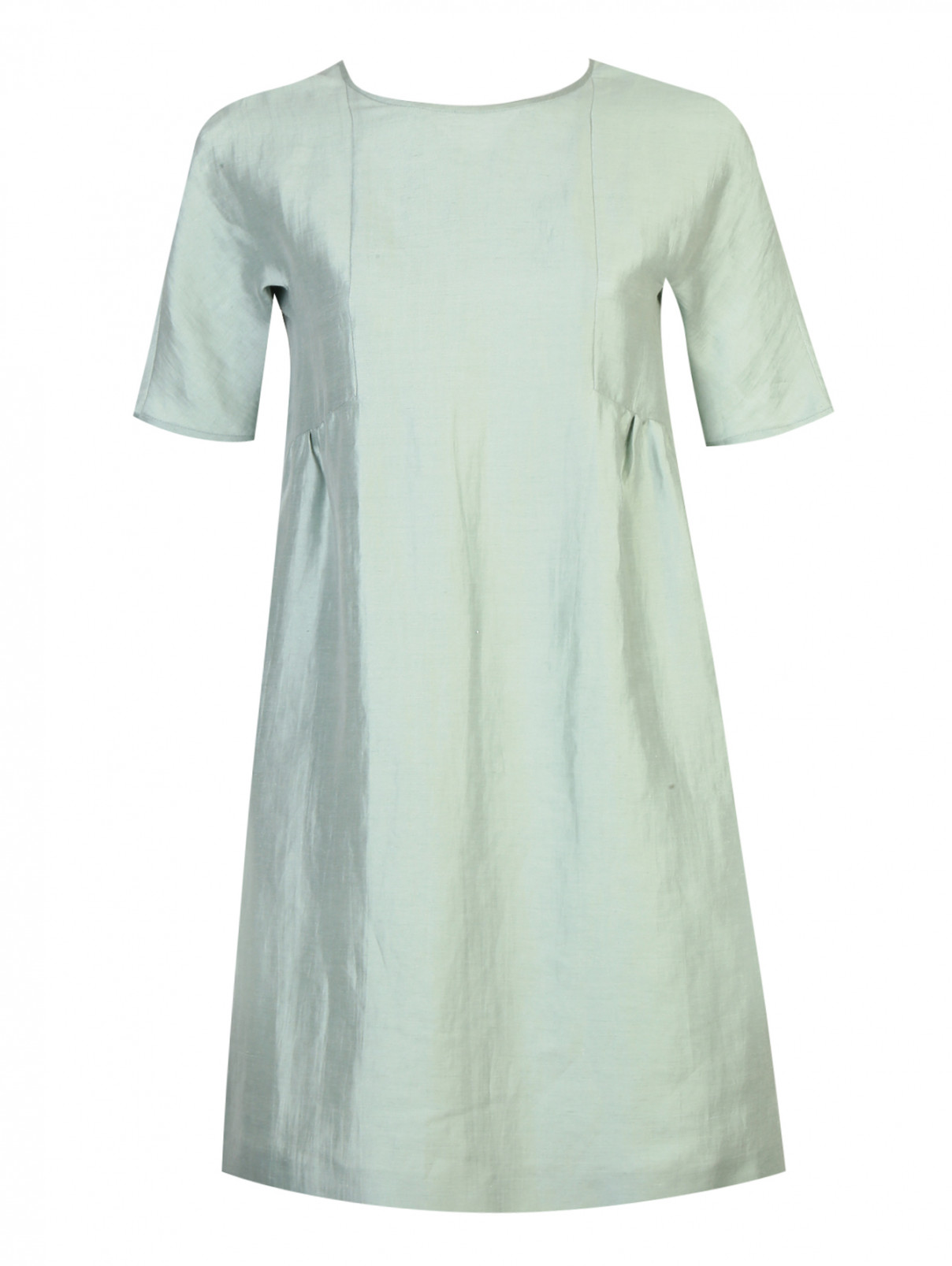Платье из льна и шелка Weekend Max Mara  –  Общий вид  – Цвет:  Зеленый