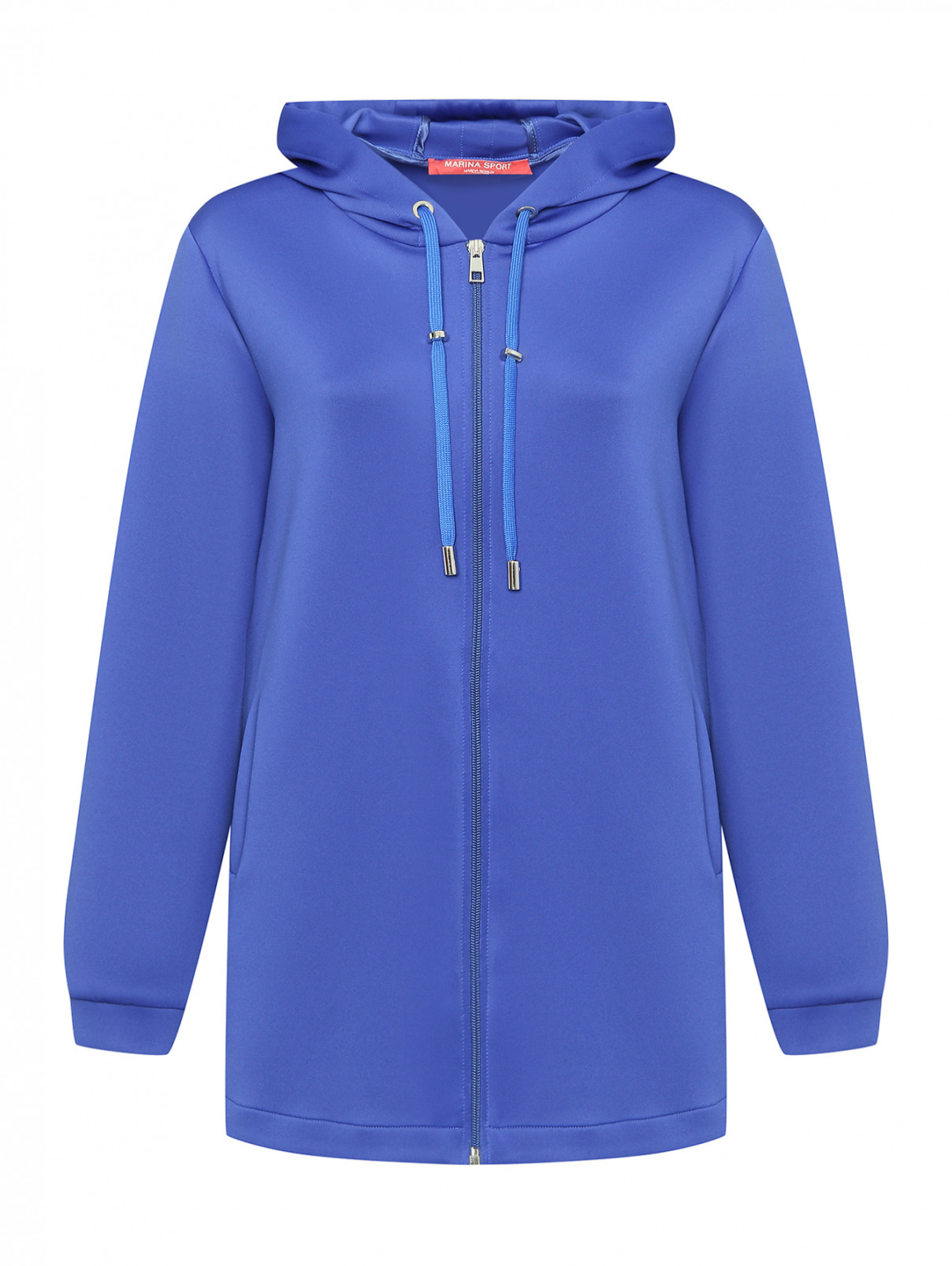 Толстовка с карманами на молнии Marina Rinaldi  –  Общий вид  – Цвет:  Синий