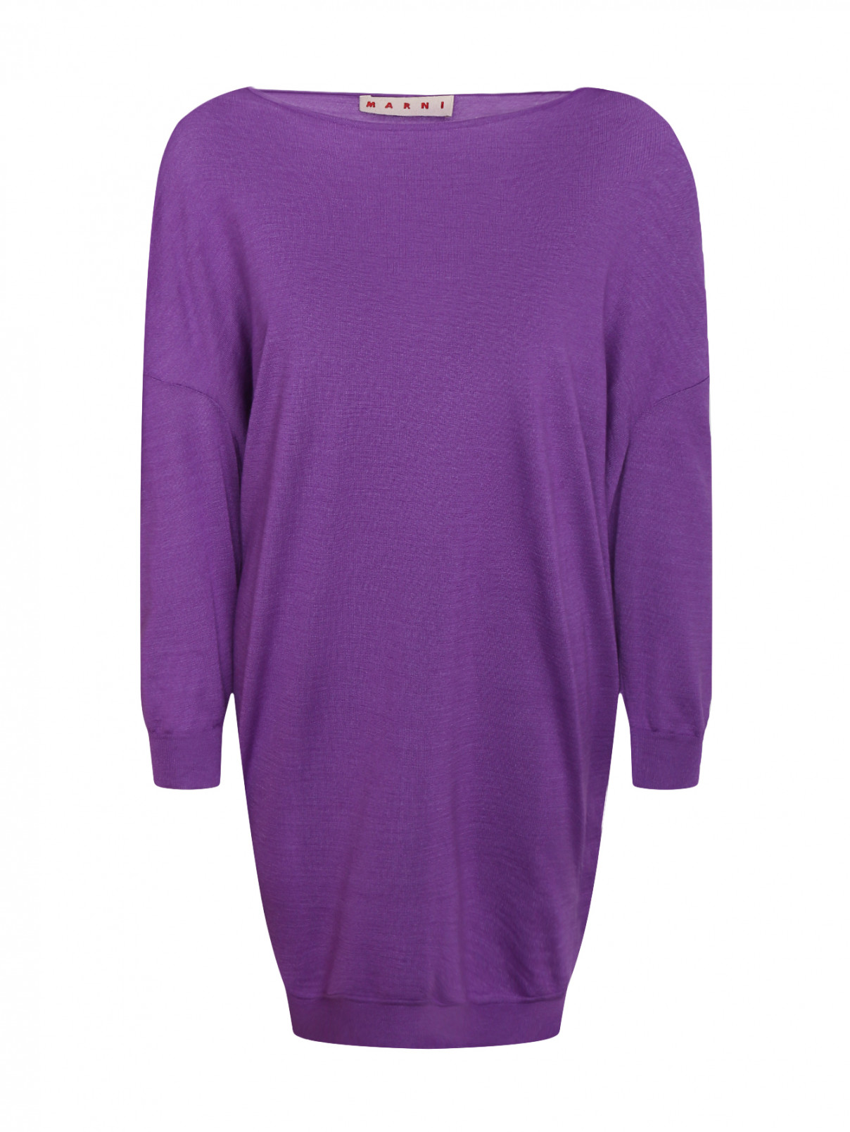 Джемпер свободного кроя из шерсти Marni  –  Общий вид  – Цвет:  Фиолетовый