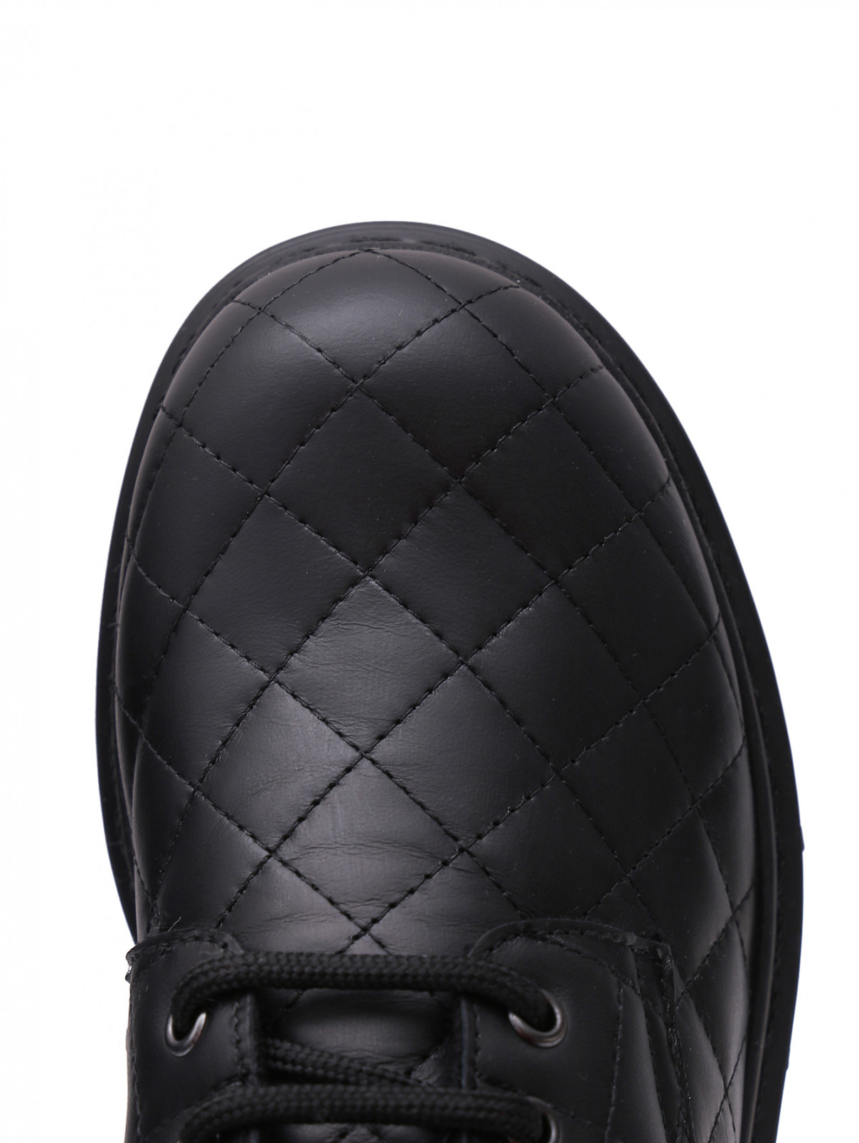 Стеганые кожаные ботинки Gallucci  –  Обтравка3  – Цвет:  Черный