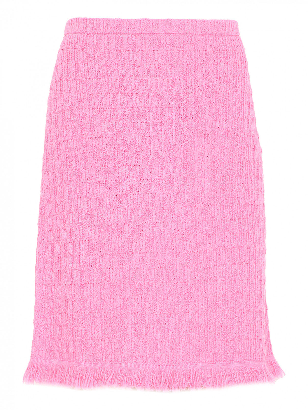 Трикотажная юбка с бахромой Luisa Spagnoli  –  Общий вид  – Цвет:  Розовый