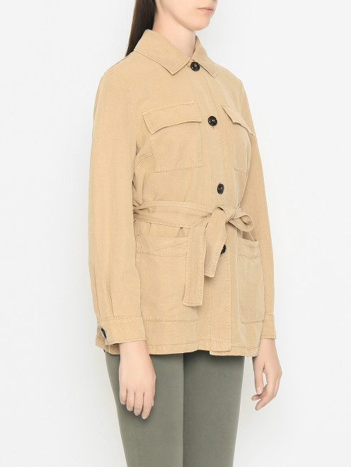 Куртка с накладными карманами и поясом Max&Co - МодельВерхНиз
