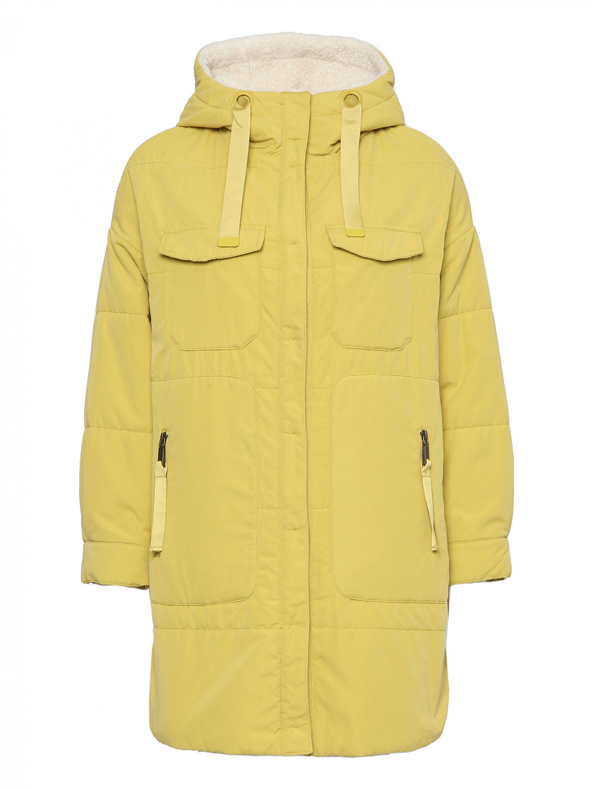 Куртка с карманами и капюшоном Max&Co  –  Общий вид  – Цвет:  Зеленый