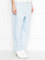 Укороченные джинсы из льна и хлопка с контрастной отделкой Sportmax  –  МодельВерхНиз