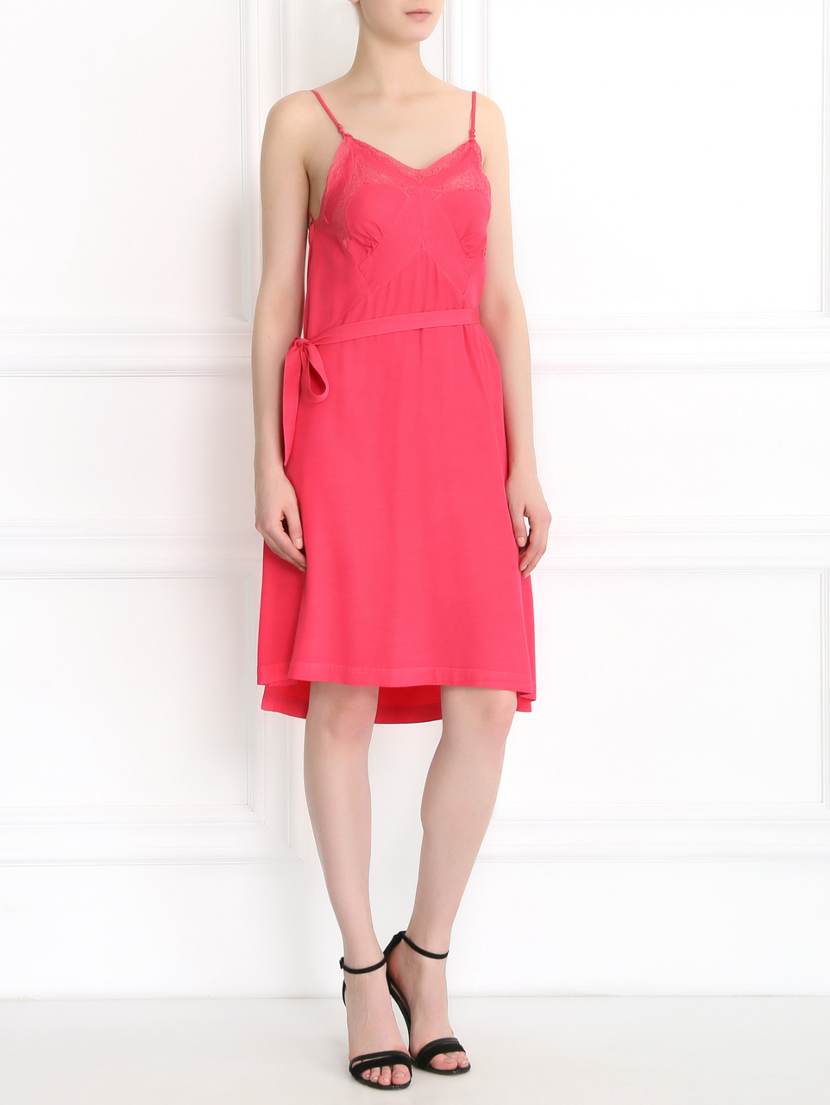 Платье-комбинация с захлестом Jean Paul Gaultier  –  Модель Общий вид  – Цвет:  Розовый