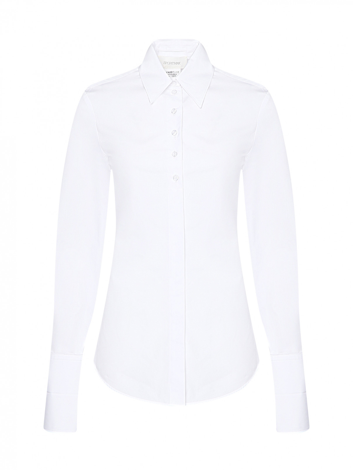 Рубашка из хлопка Sportmax  –  Общий вид  – Цвет:  Белый