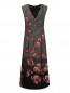 Платье из фактурной ткани с цветочным узором Alberta Ferretti  –  Общий вид