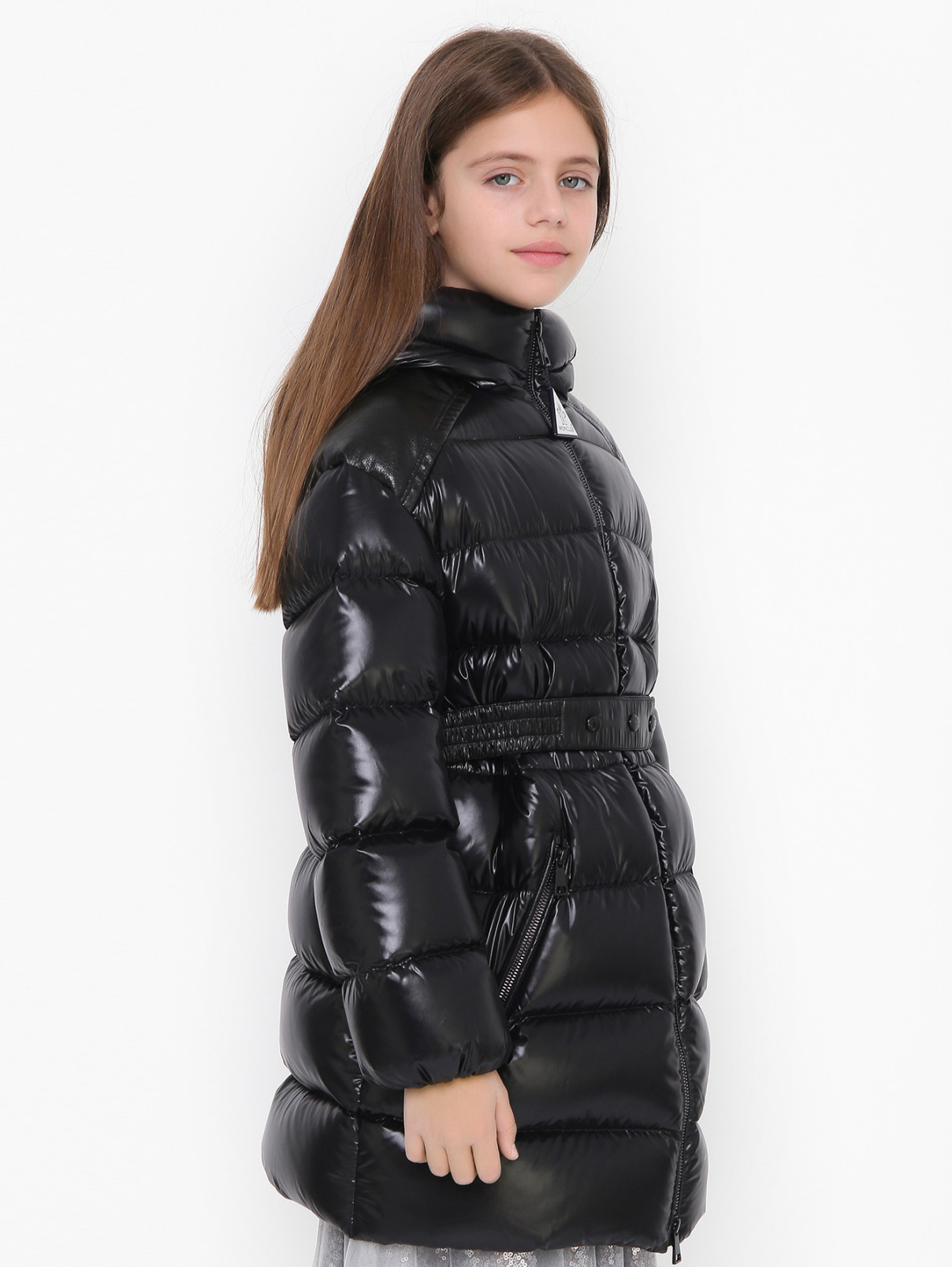 Стеганое пуховое пальто Moncler  –  МодельВерхНиз  – Цвет:  Черный