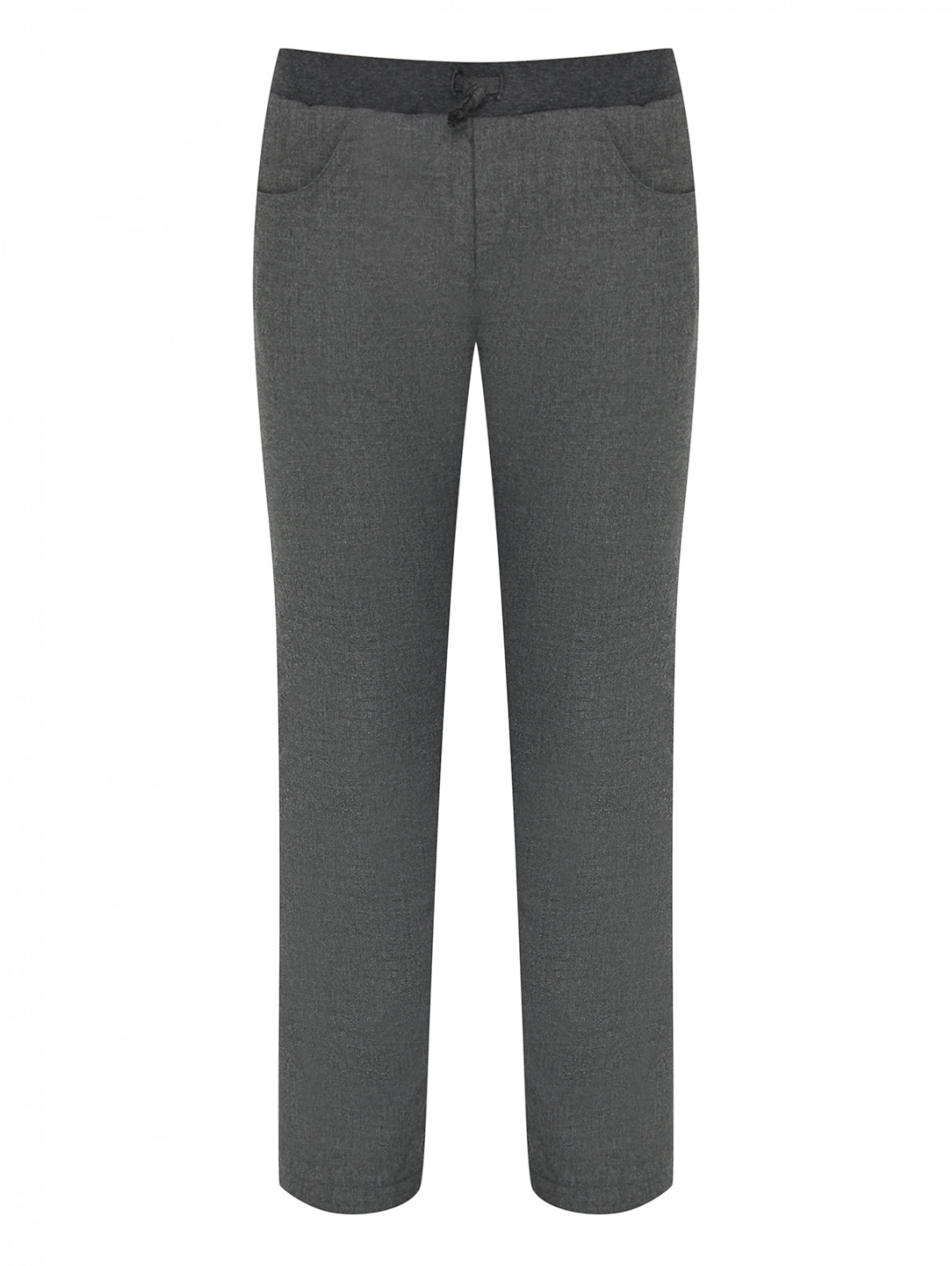 Утепленные брюки на резинке Il Gufo  –  Общий вид  – Цвет:  Серый