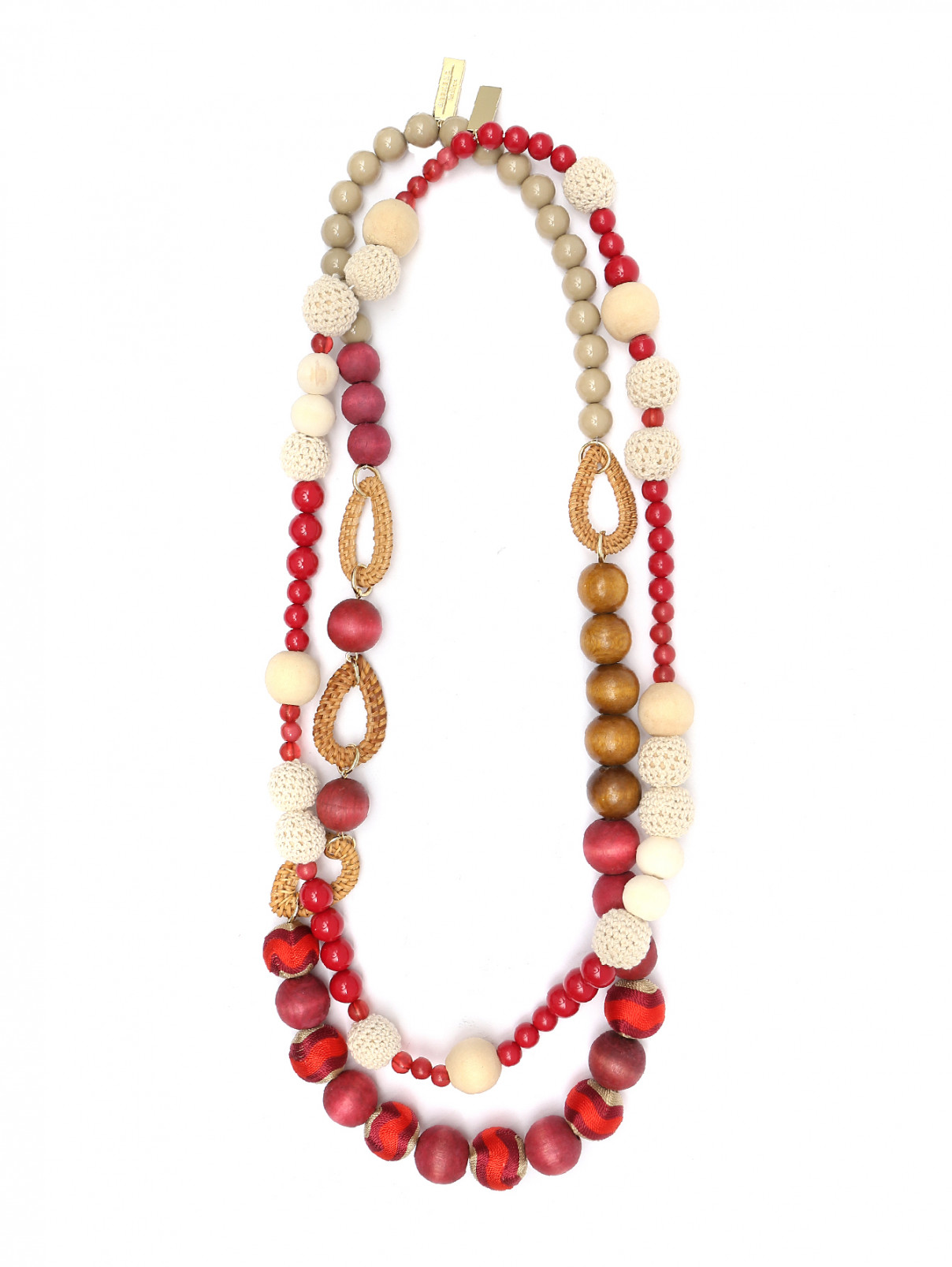 ожерелье из деревянных бусин Weekend Max Mara  –  Общий вид  – Цвет:  Мультиколор