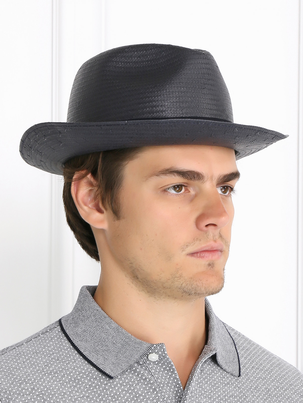 Шляпа с контрастной вставкой Emporio Armani  –  Модель Общий вид  – Цвет:  Синий