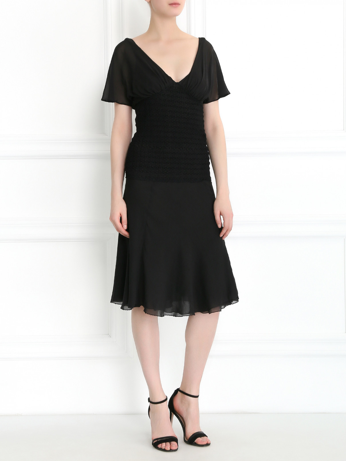 Платье из шелка Mariella Burani  –  Модель Общий вид  – Цвет:  Черный